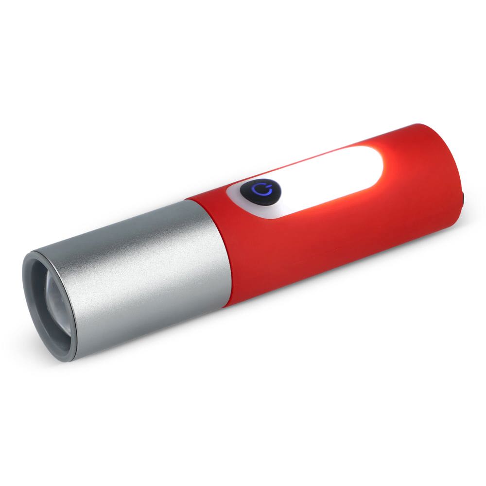 Oplaadbare 10 W LED-zaklamp met zoomfunctie 300 lm - Rood