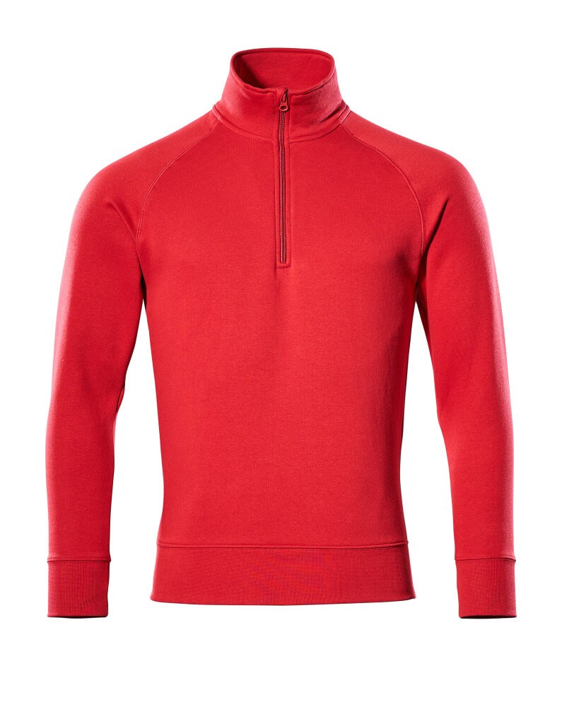 Sweatshirt met korte rits - Rood