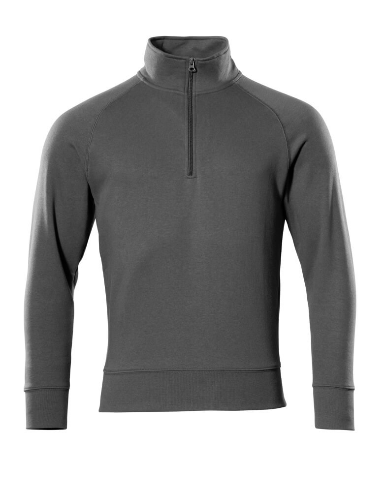 Sweatshirt met korte rits - donkerantraciet