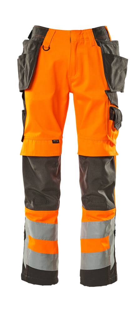 Broek met spijkerzakken - hi-vis oranje/donkerantraciet