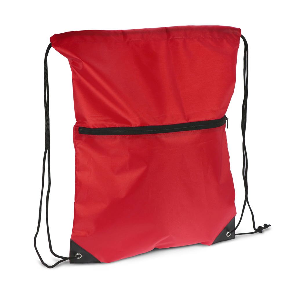 Rugzak met koord 210T R-PET met rits - Rood