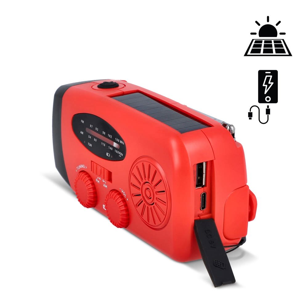 SafeSound Noodradio met Zonne-energie en Opwindbaar