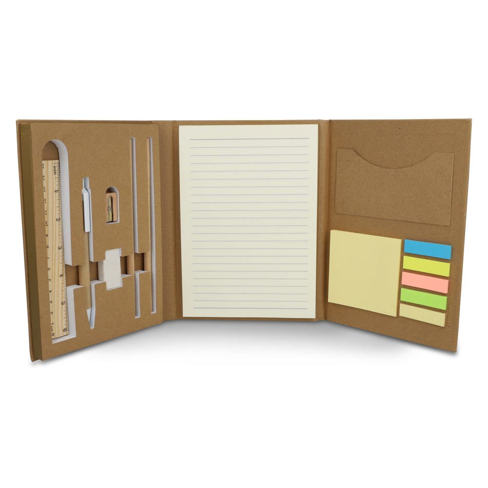 Drievoudige stationaire set van gerecycled papier