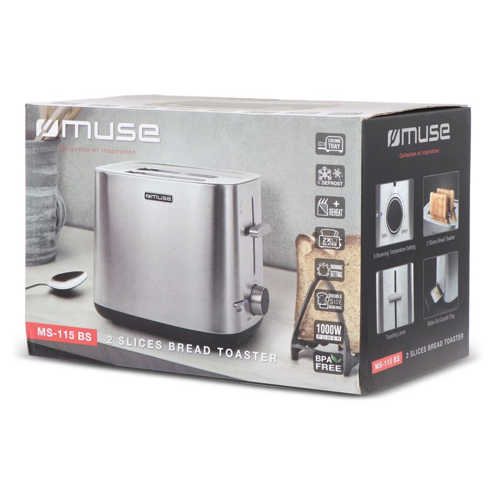 MS-115|Muse Toaster Roestvrij Staal