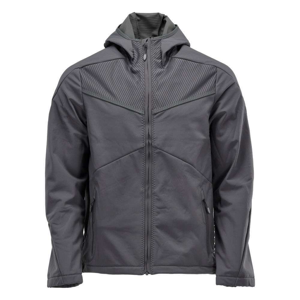Softshell jas met capuchon - steengrijs