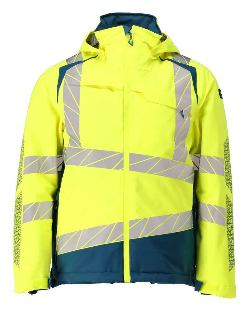 Winterjas - hi-vis geel/donkerpetrol