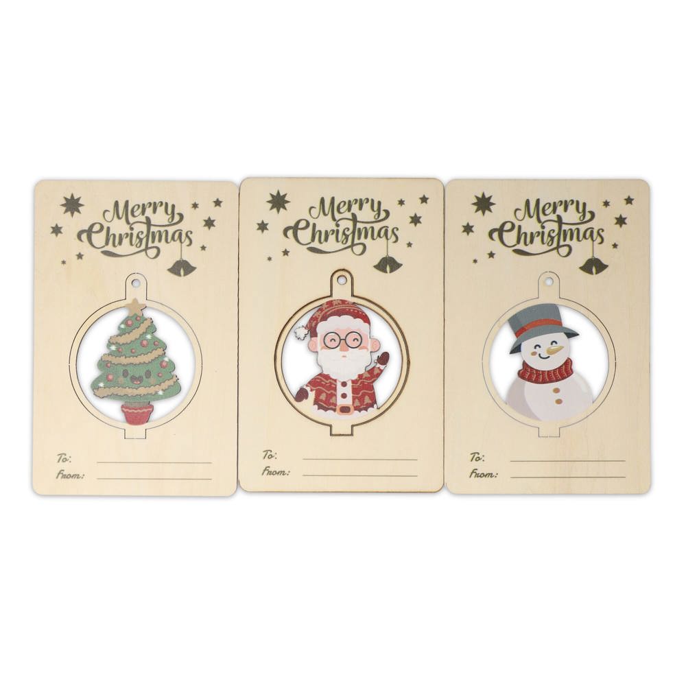 InSideOut Houten kerstornament set van 3