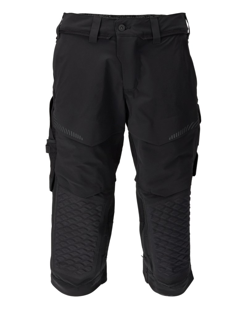 Driekwart broek met kniezakken - Zwart