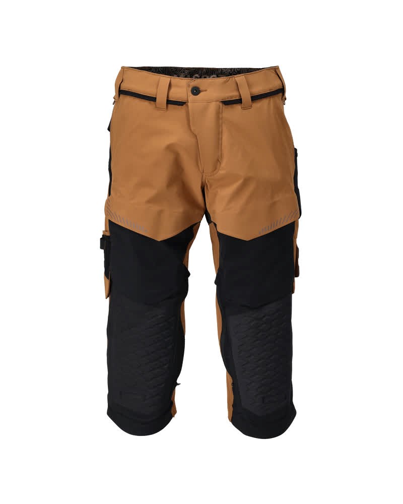 Driekwart broek met kniezakken - notenbruin/zwart