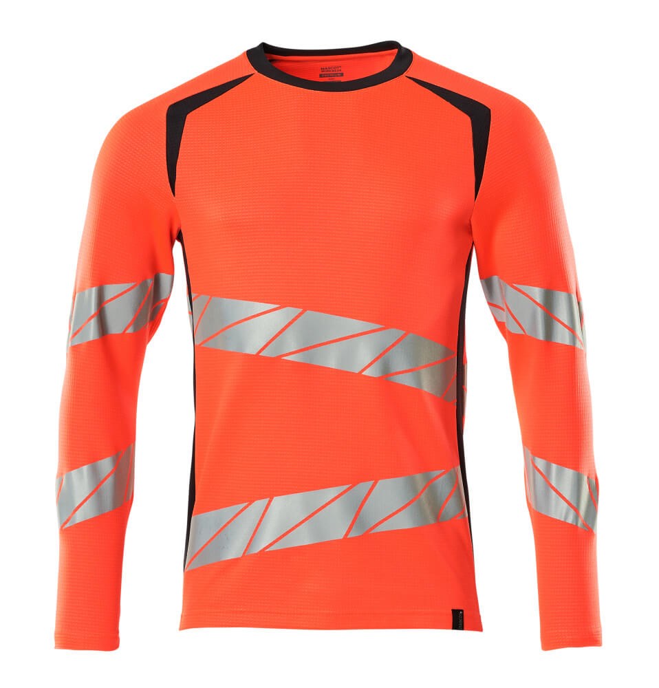 T-shirt, met lange mouwen - hi-vis rood/donkermarine