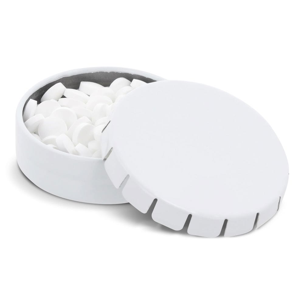 Mini clic tin pepermuntdoosje - Wit