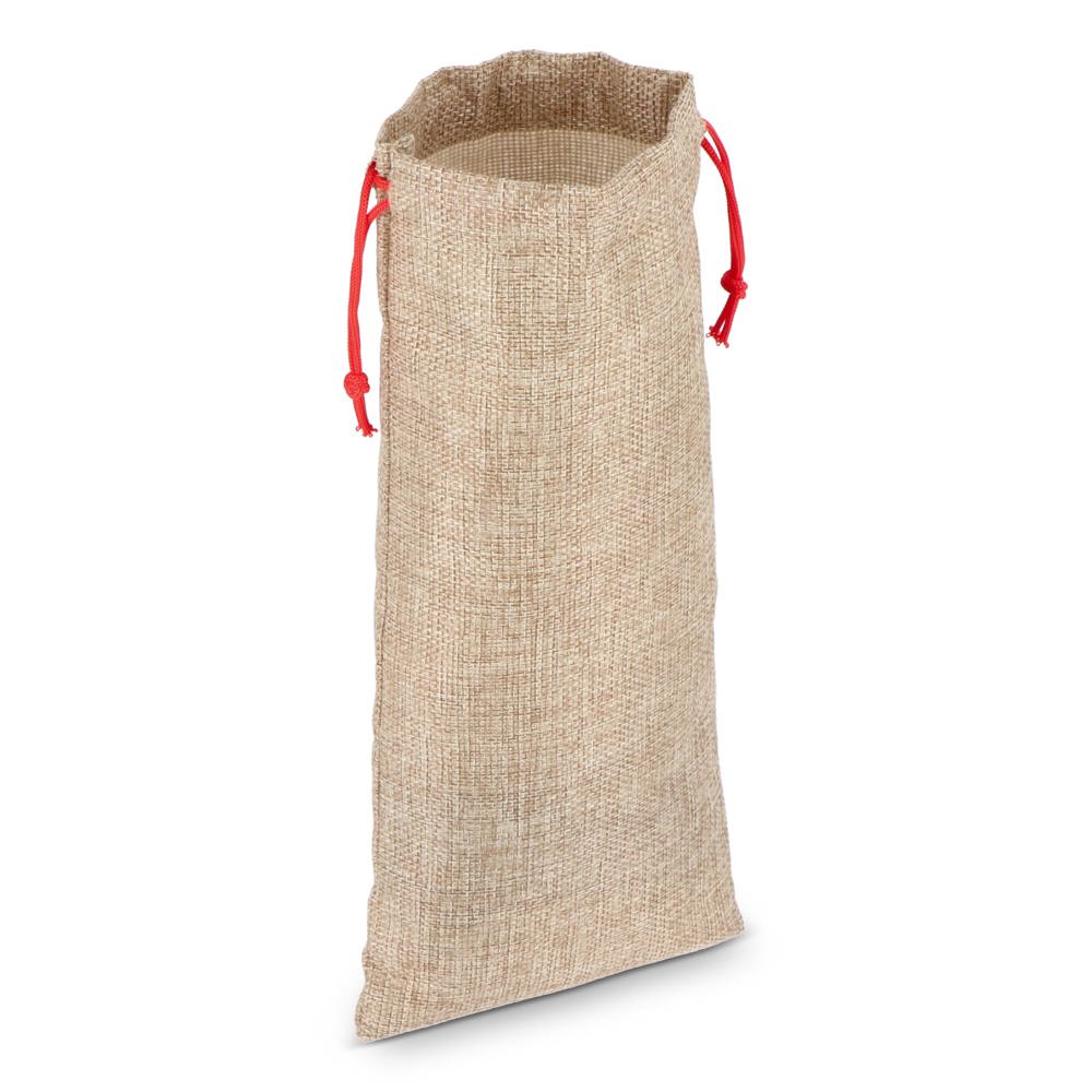 Jute-stijl flessentasje 14 x 34 cm