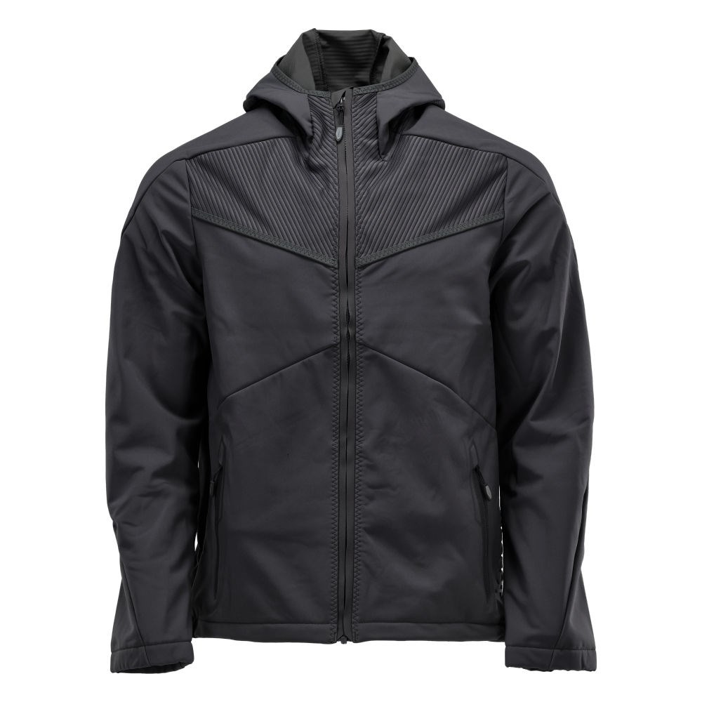 Softshell jas met capuchon - Zwart