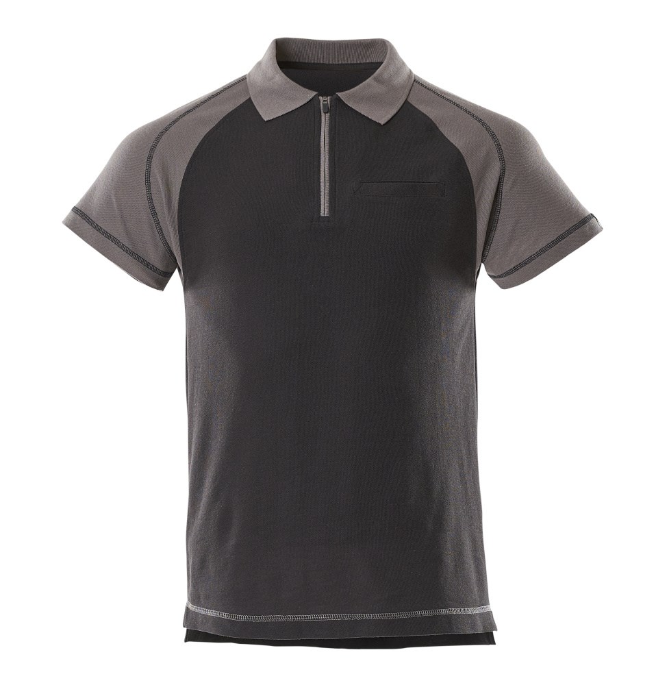 Poloshirt met borstzak - zwart/antraciet