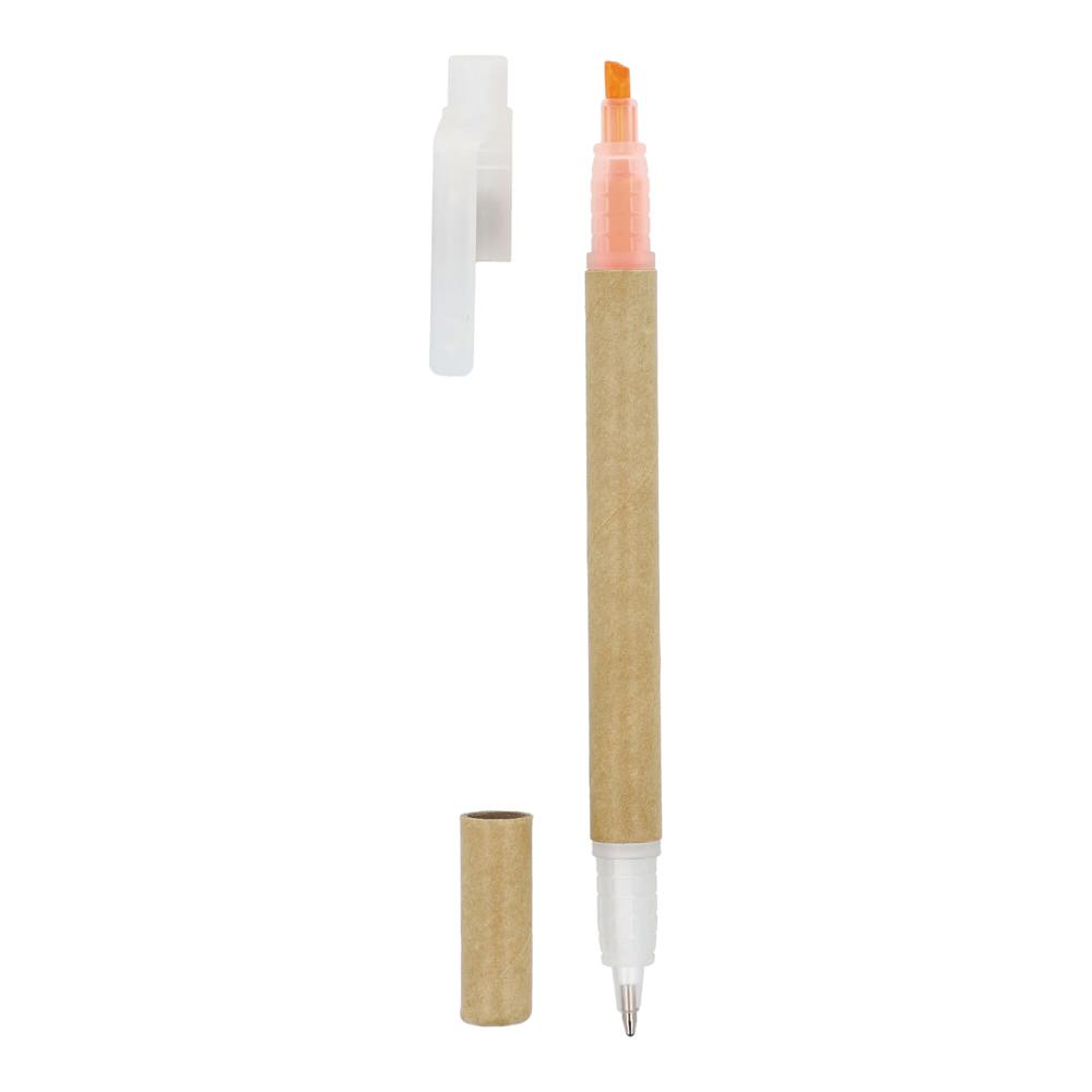 Papieren tekstmarker balpen