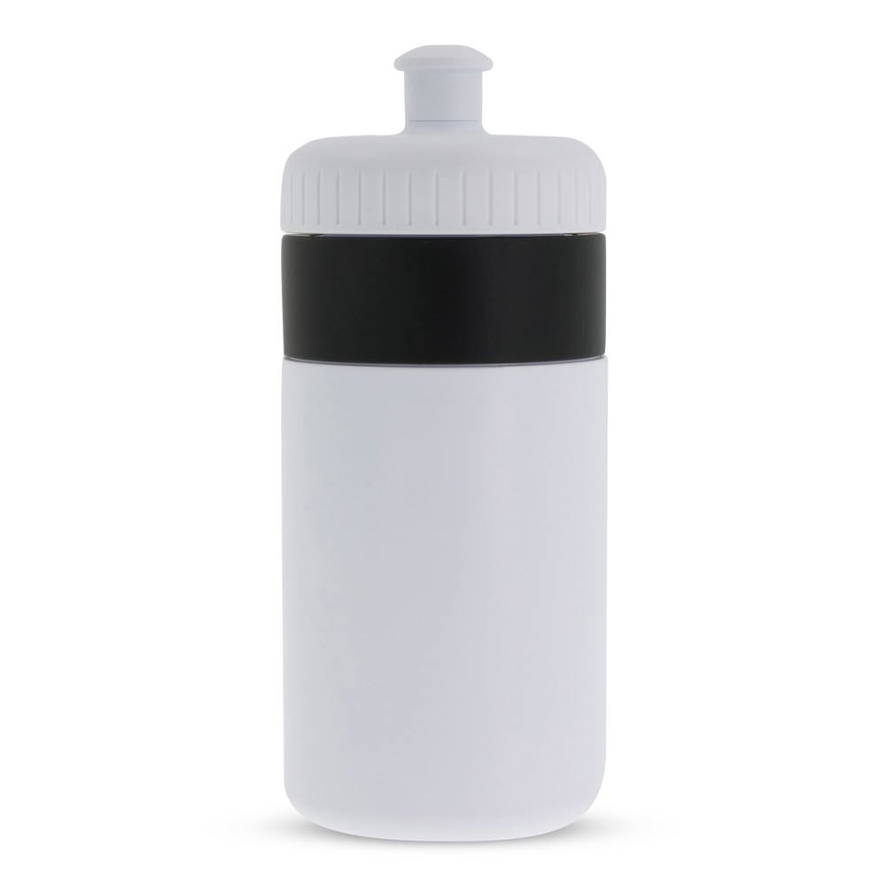 Sportbidon met rand 500ml - Wit / Zwart