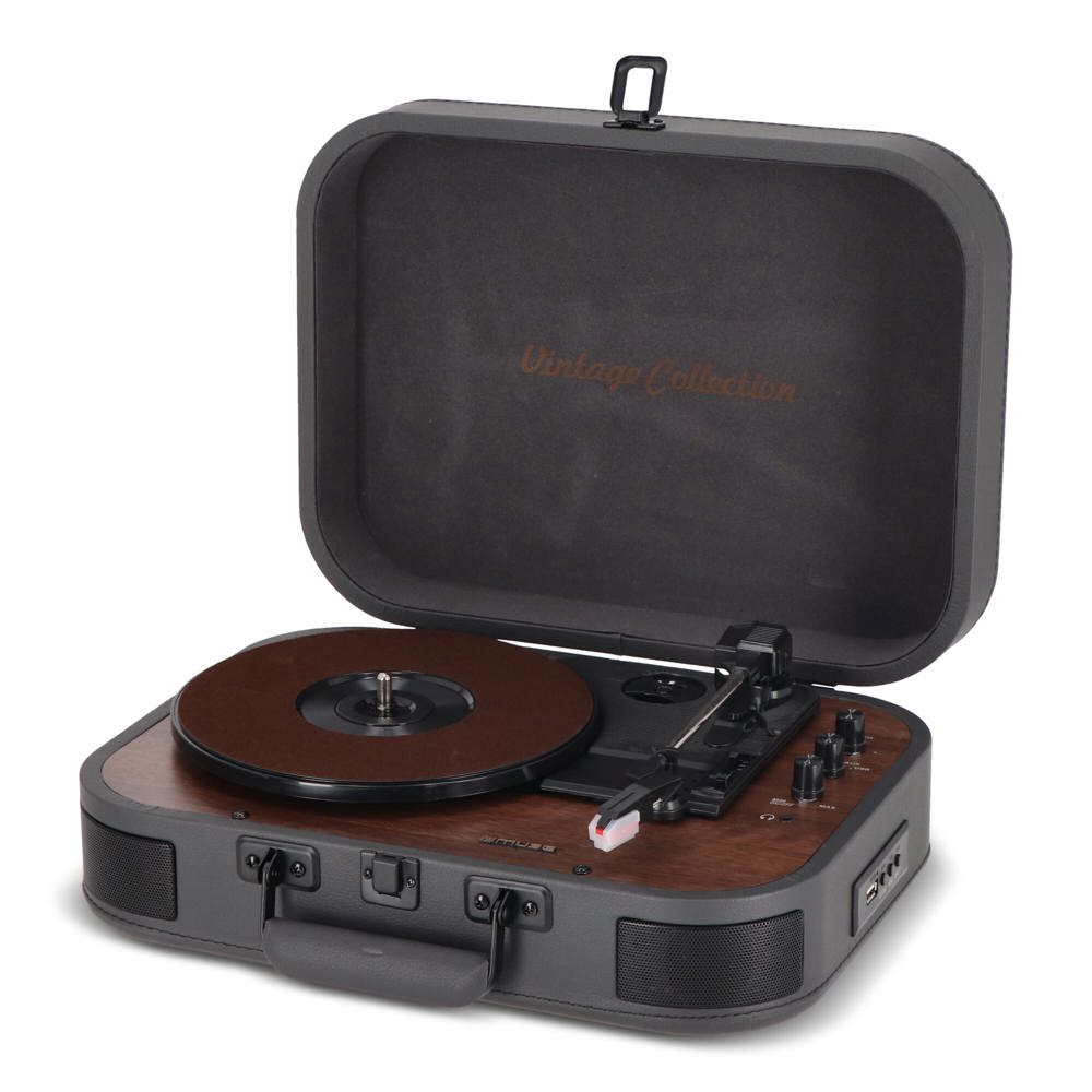 MT-207|Muse Vintage platenspeler met BT-out - Donker Grijs