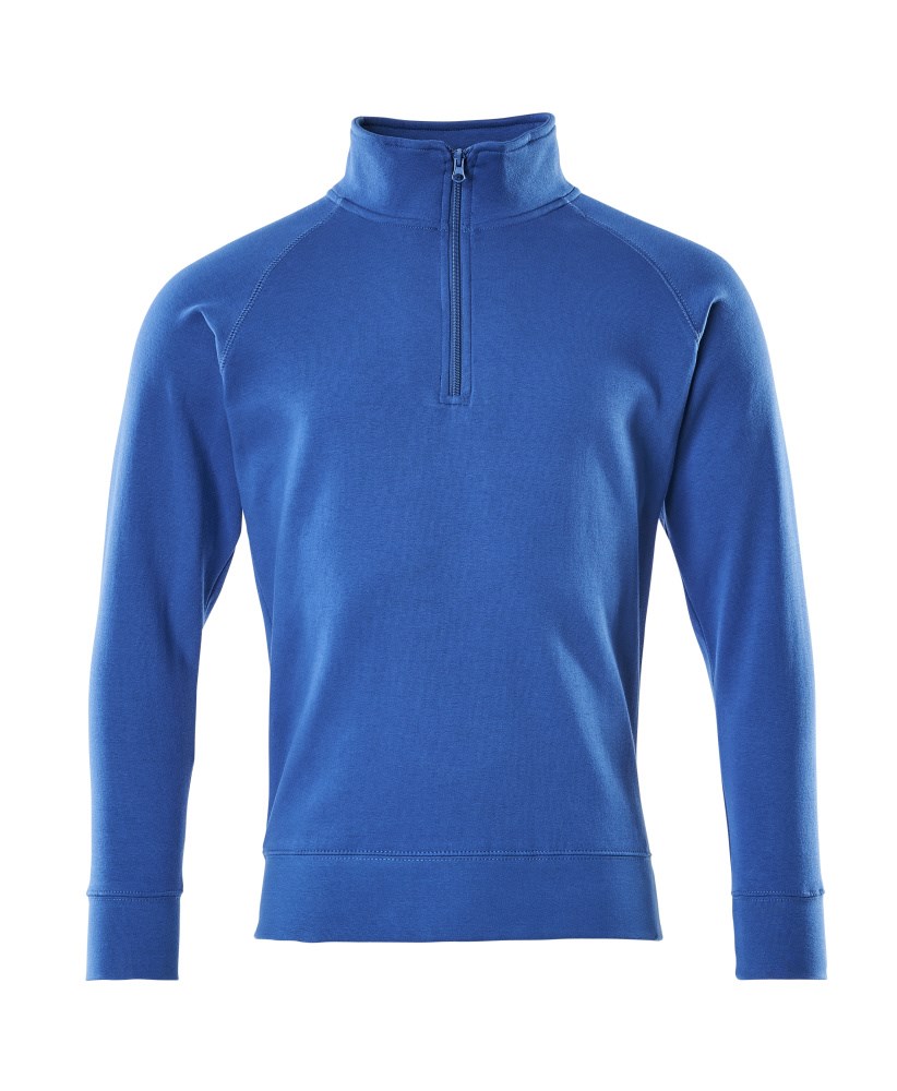 Sweatshirt met korte rits - helder blauw