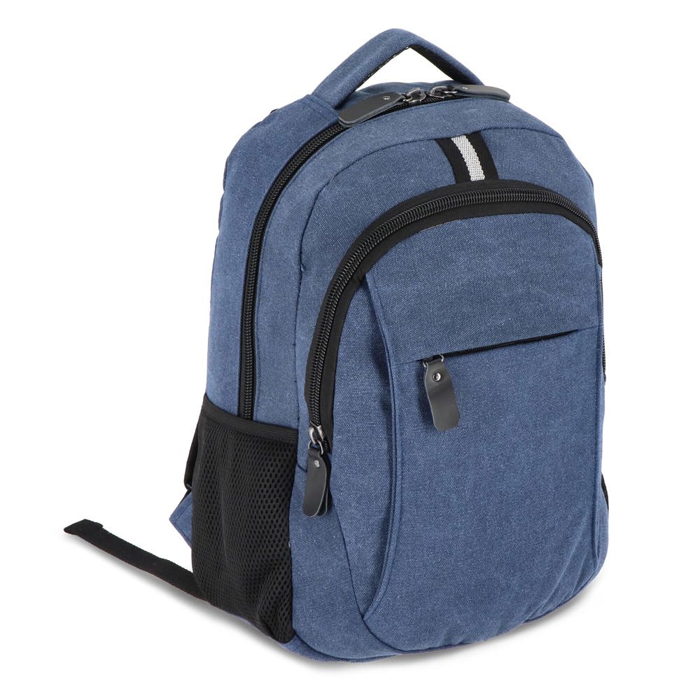 Gerecycled katoenen canvas rugzak Harper - Donkerblauw