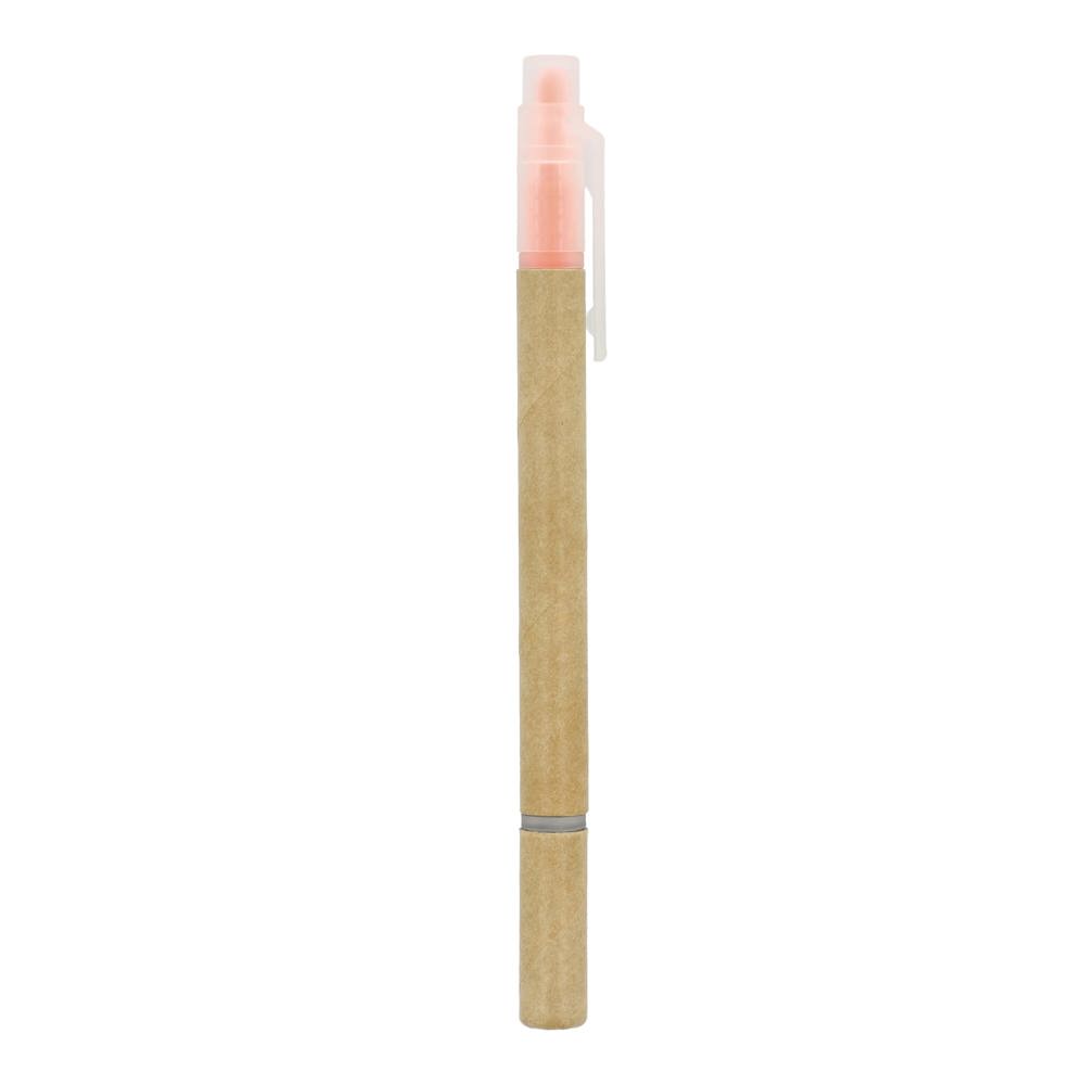 Papieren tekstmarker balpen