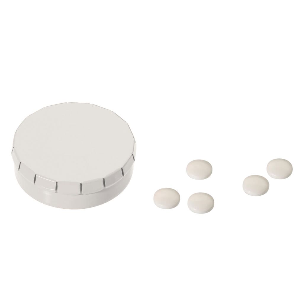 Pepermuntblik rond - Wit