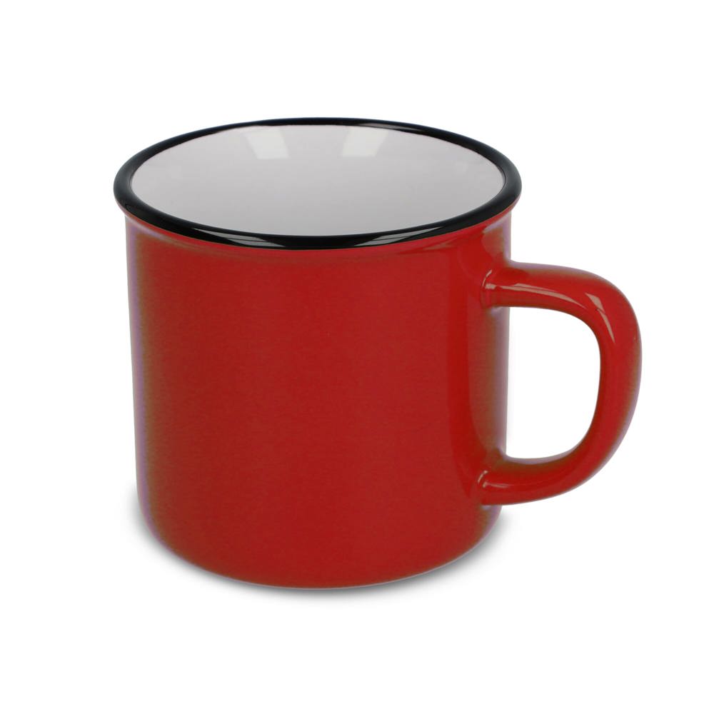 Keramische mok in emaille stijl 280ml - Rood