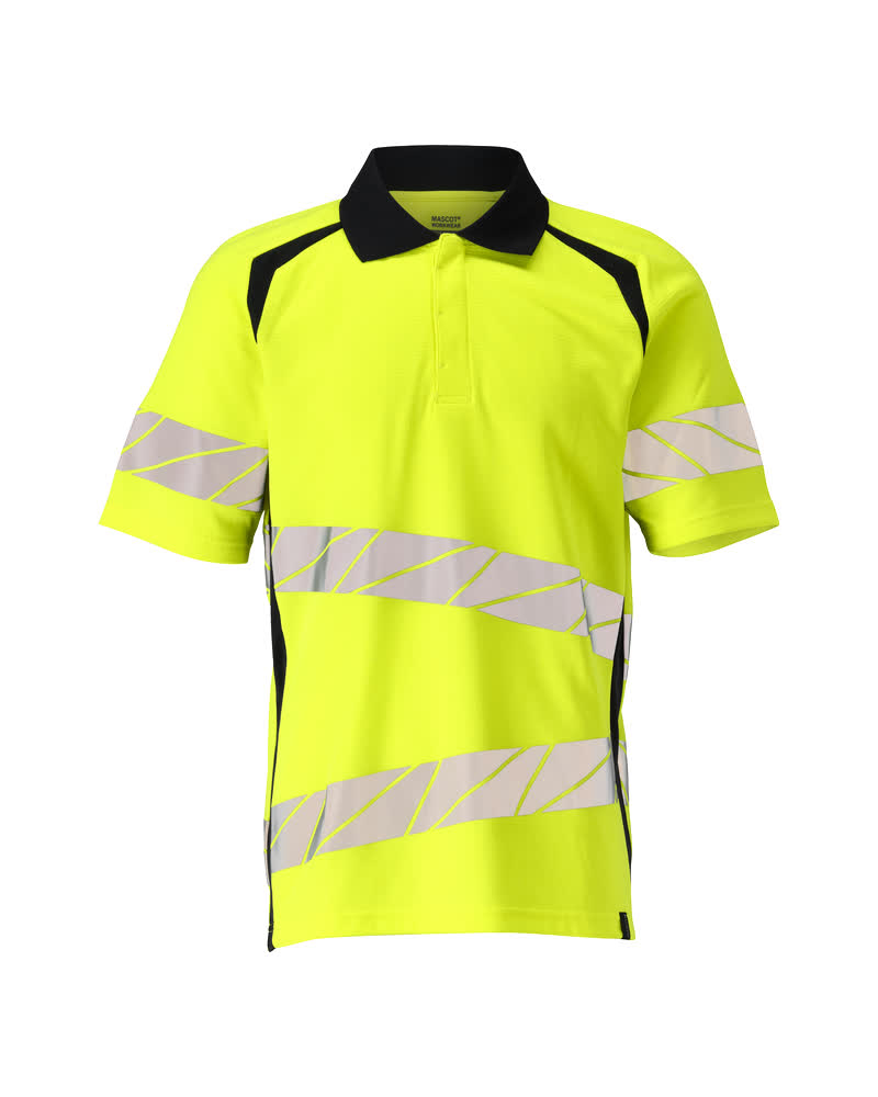 Poloshirt - hi-vis geel/donkermarine