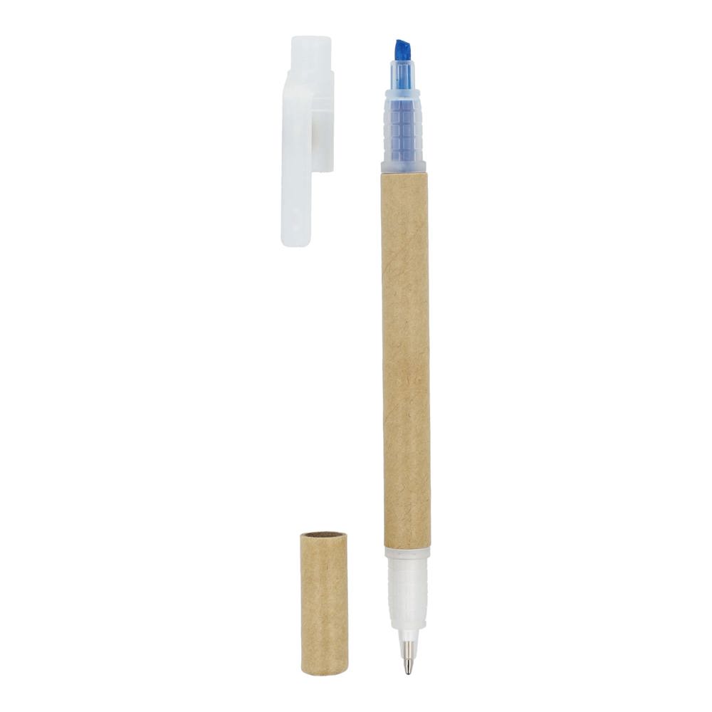 Papieren tekstmarker balpen