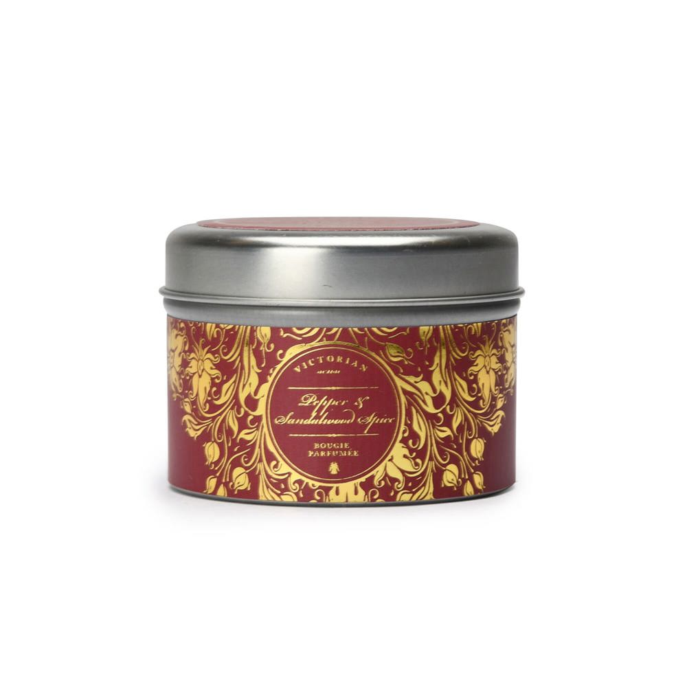 Victorian Tinbox Pepper &amp; Sandalwood Spice geurkaars