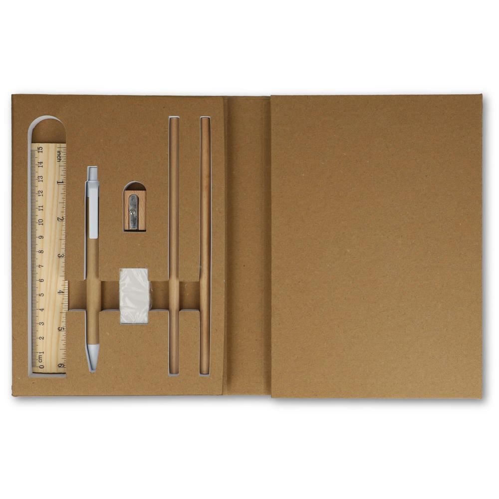 Drievoudige stationaire set van gerecycled papier