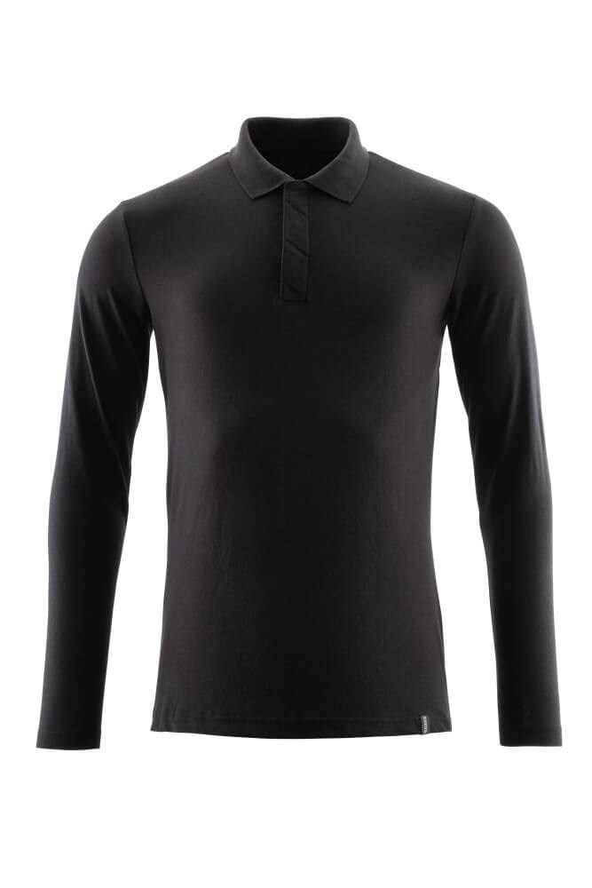 Poloshirt, met lange mouwen - diepzwart