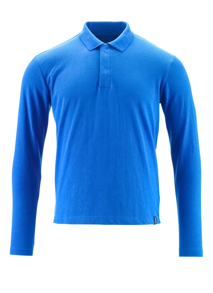 Poloshirt, met lange mouwen - helder blauw