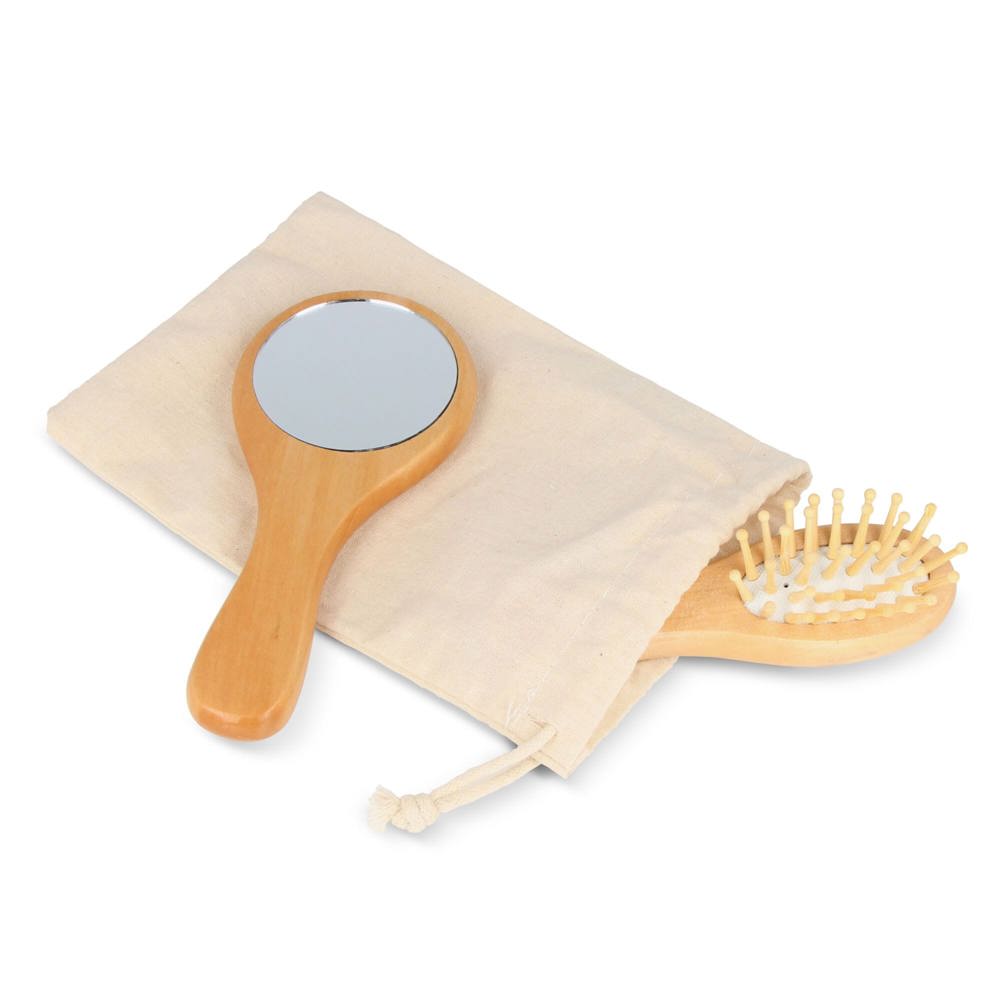 Schima superba hout Borstel &amp; Spiegel set