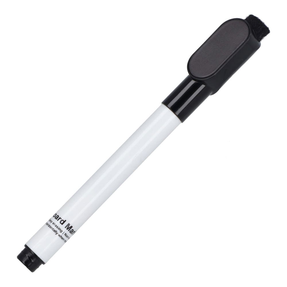 Whiteboardmarker met magneet en wisser - Zwart