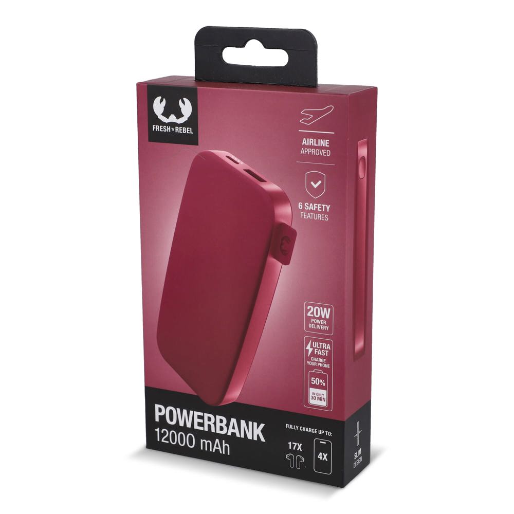 2PB12100 | Fresh 'n Rebel Powerbank 12000 mAh USB-C Fast Charging 20W