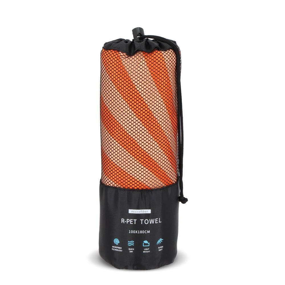 R-PET sneldrogende strandlaken 100x180cm met opbergzak (200g/m²) sublimatie