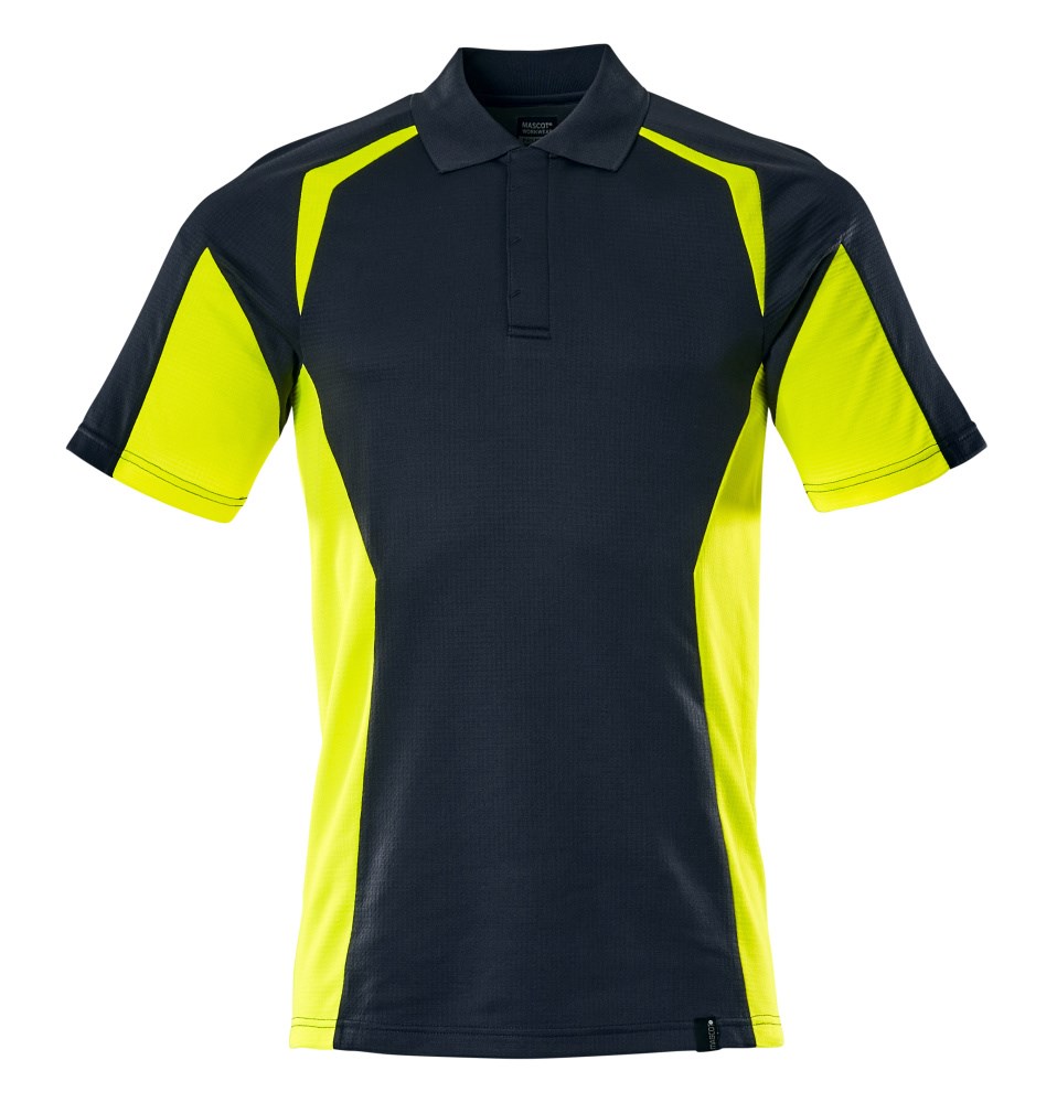 Poloshirt - donkermarine/hi-vis geel