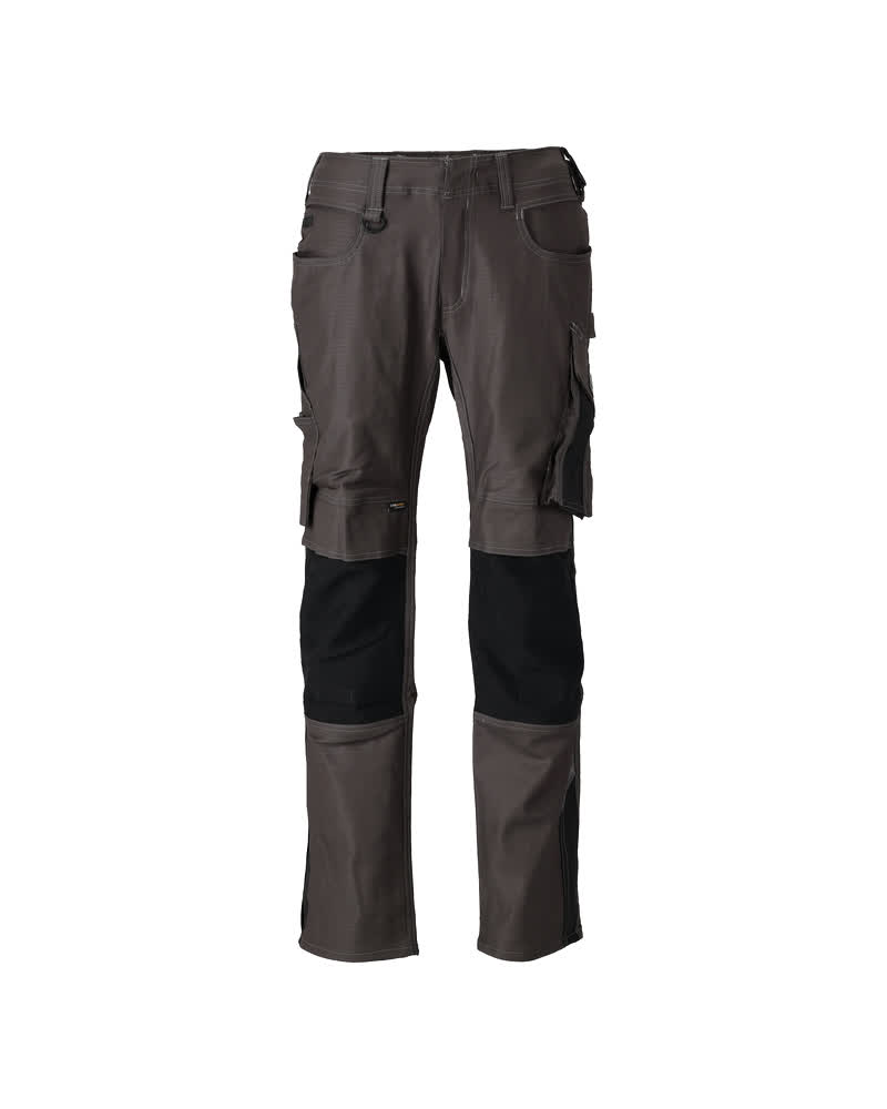 Broek met kniezakken - donkerantraciet/zwart