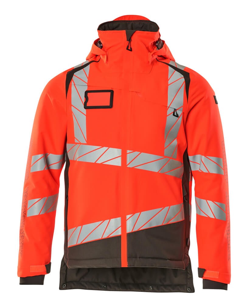 Winterjas - hi-vis rood/donkerantraciet