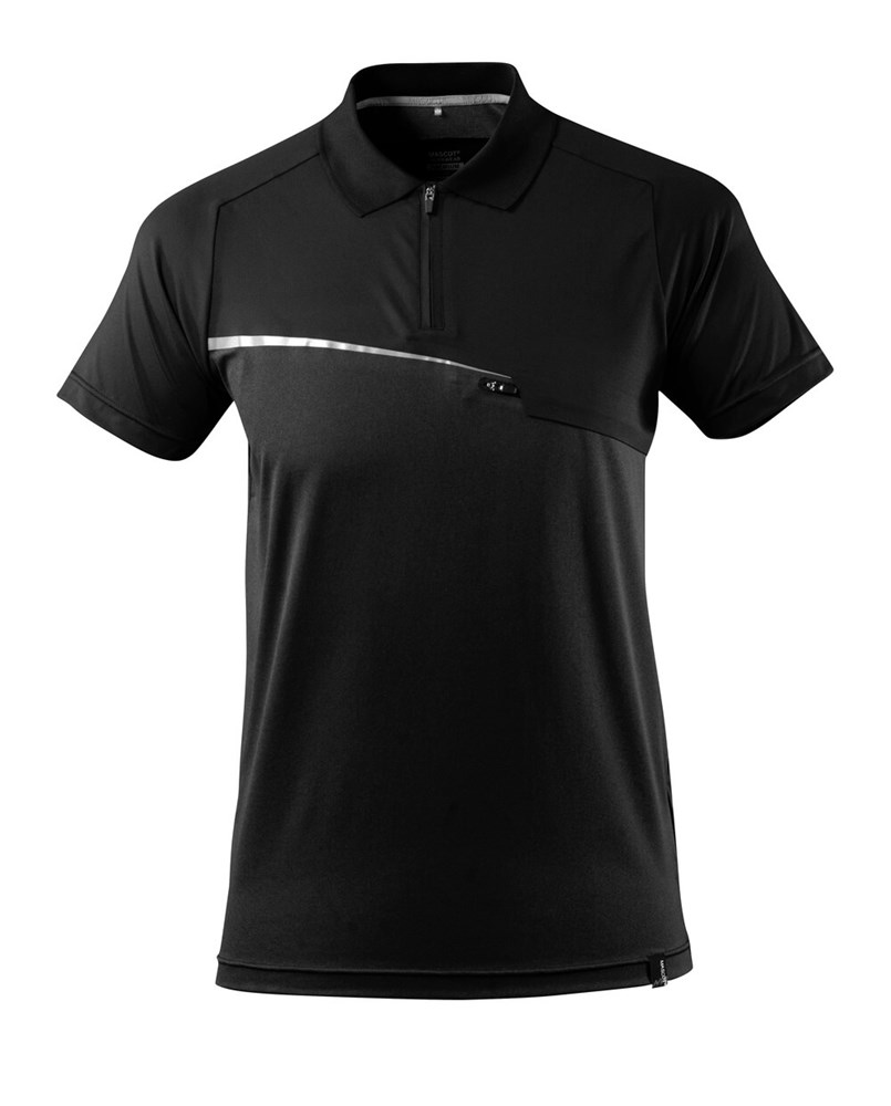Poloshirt met borstzak - Zwart