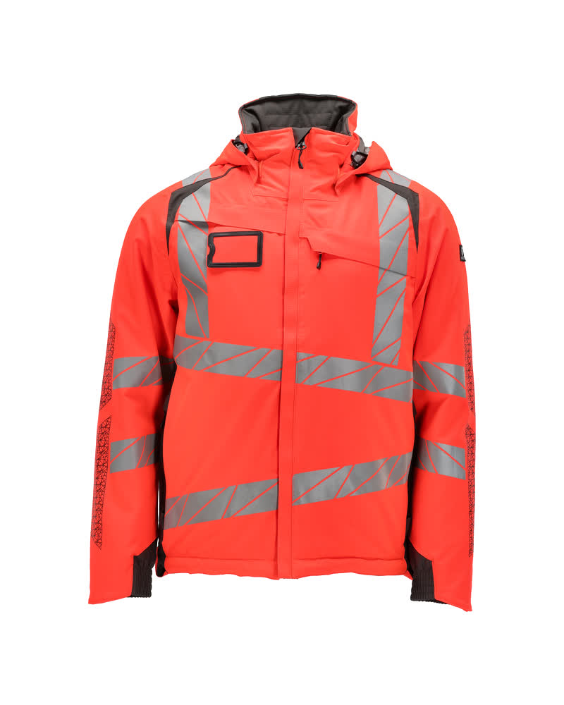 Winterjas - hi-vis rood/donkerantraciet