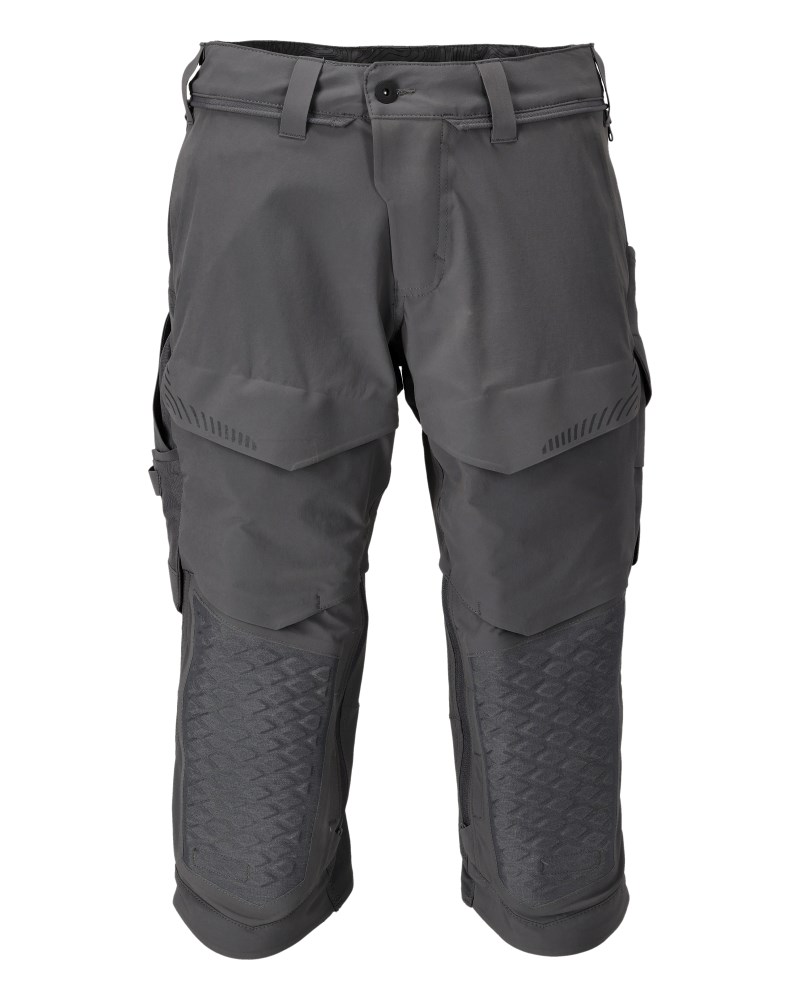 Driekwart broek met kniezakken - steengrijs