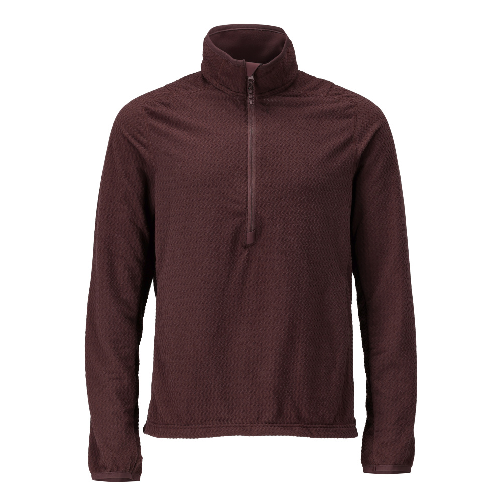 Microfleece trui met korte rits - Bordeaux