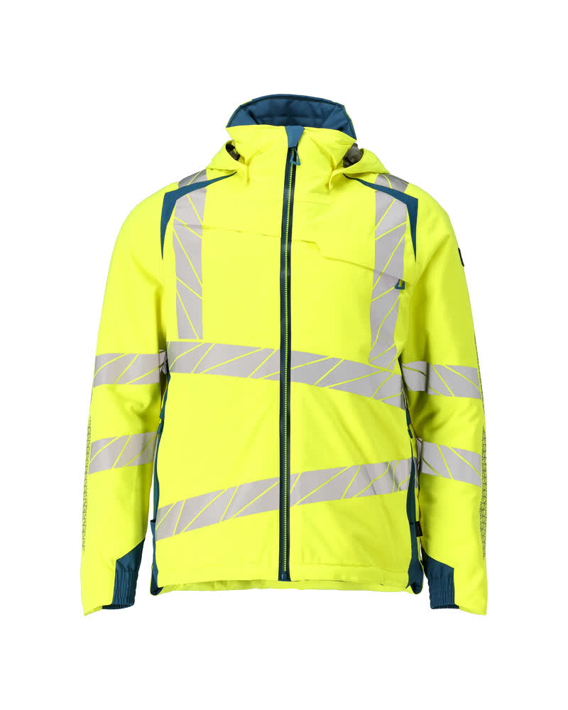 Winterjas - hi-vis geel/donkerpetrol