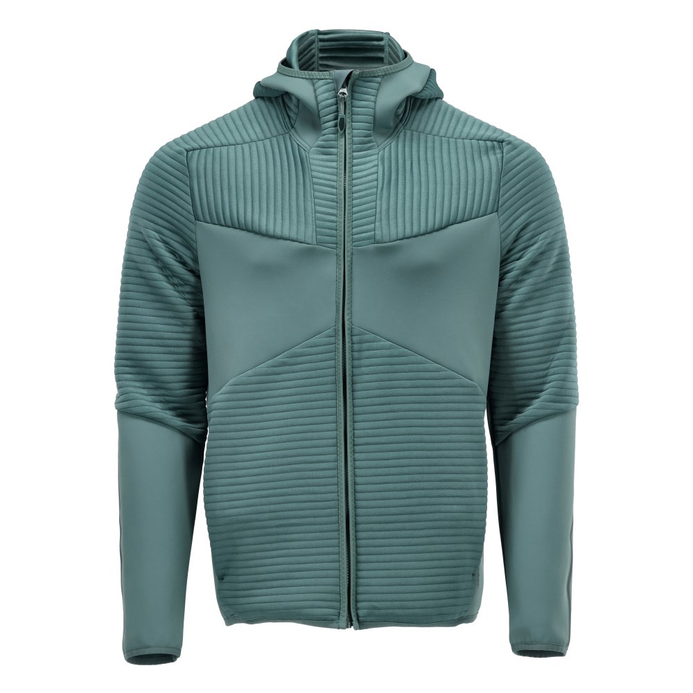 Fleece capuchontrui met rits - lichtbosgroen