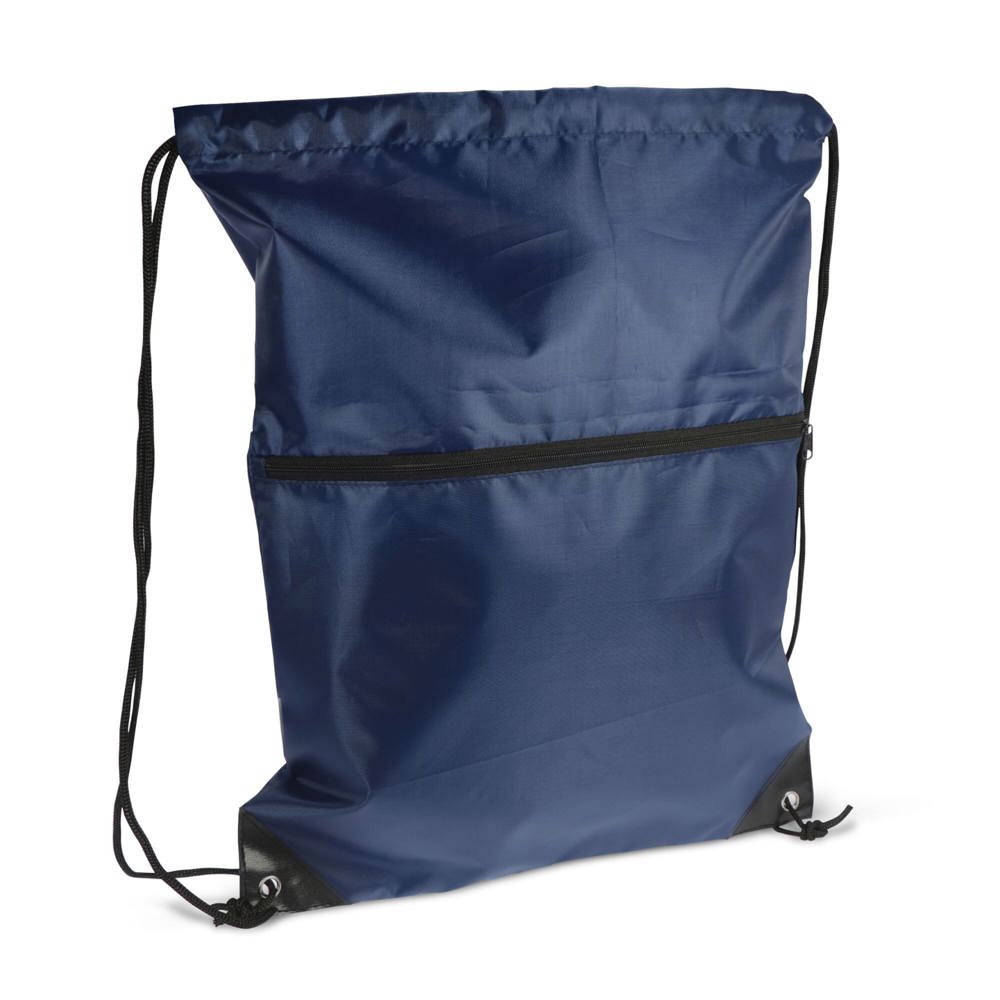 Rugzak met koord 210T R-PET met rits - Donkerblauw