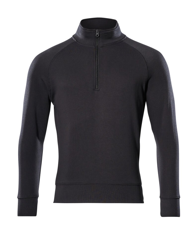 Sweatshirt met korte rits - Zwart