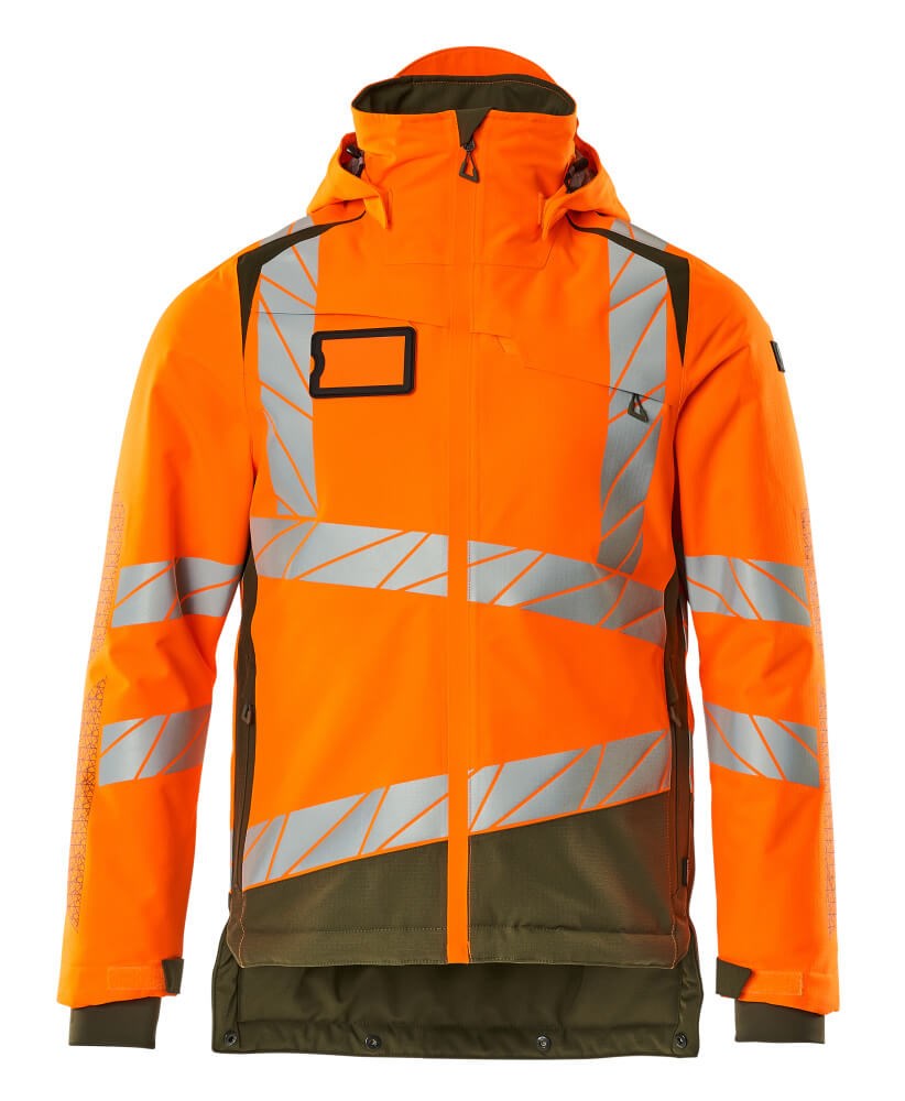 Winterjas - hi-vis oranje/mosgroen