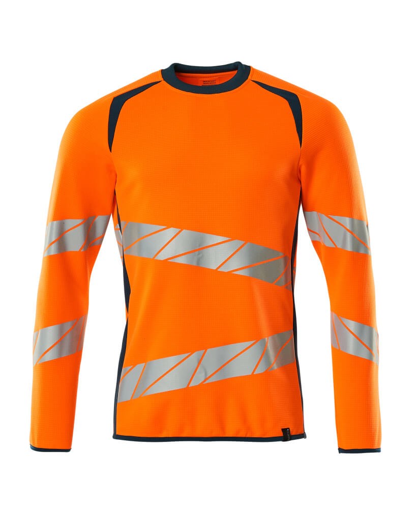 Sweatshirt - hi-vis oranje/donkerpetrol