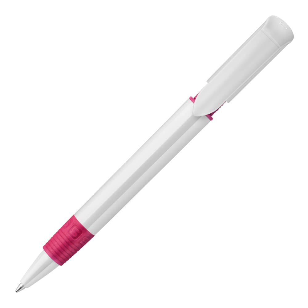 Balpen S40 Grip hardcolour - Wit / Roze